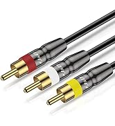 J&D 3RCA to 3RCA Cable, Gold Plated Connect Joint RCA Cable Heavy Duty Copper Shell 3 RCA Male to...