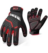 DLY Heavy Duty Work Gloves, Impact Protection Mechanic Gloves, Synthetic Leather Work Gloves, Tou...