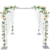 Adjustable Height Canopy Chuppah Mandap Hardware Kit, 9.84 ft Outdoor Wedding Party Stand, 4 Post...