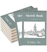 12 Pack Sketch Book, 9 x 12 Inch Sketchbook, 68lb/100gsm Top Spiral Bound Sketch Pad, Acid Free A...