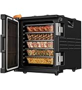 CAMMOO Black 82QT Non-Electric Hot Box Food Warmer with Wheels, 304 Stainless Steel Latch, Insula...