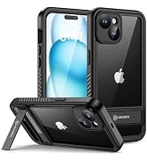 Lanhiem for iPhone 15 Case with Kickstand, IP68 Waterproof Dustproof Built-in Screen Protector, F...