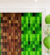 Pixel Miner Theme Foil Fringe Curtains Video Game