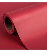 Flyhill Red Kraft Wrapping Paper Roll-Mini Roll-17in x 32.8FT-Recyclable Paper Roll Perfect for M...