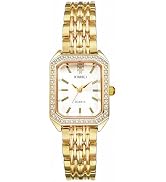 Avaner Women's Gold Square Watches: Ladies Rhinestones Elegant Stainless Steel Adjustable Band An...