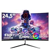 ZZA 24.5" Curved Gaming Monitor, 240Hz|144Hz FHD(1920 * 1080P) VA Screen Computer Monitor, Suppor...