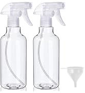 Plastic Spray Bottles (2-Pack, 16.9 Oz) Heavy Duty Spraying, Mist & Stream, Empty Water Sprayer B...