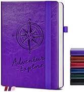 PAIBAS Vintage Leather Journal Notebook for Men & Women - 160 Pages Lined Paper, Green A5 Hardcov...