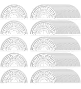 Nicunom 100 Pack Plastic Protractor 180 Degree Math Protractors Geometry Student Protractor, 4 In...