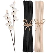 jecengs Natural Reed Diffuser Sticks add 2 Pcs 13inch Sola Flowers 10 Inch Natural Rattan Wood St...