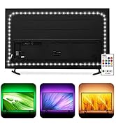 TV Bias Lighting 6500K True White for 70 72 75 80 82 85 Inch TV, Hamlite 18Ft USB TV LED Backligh...