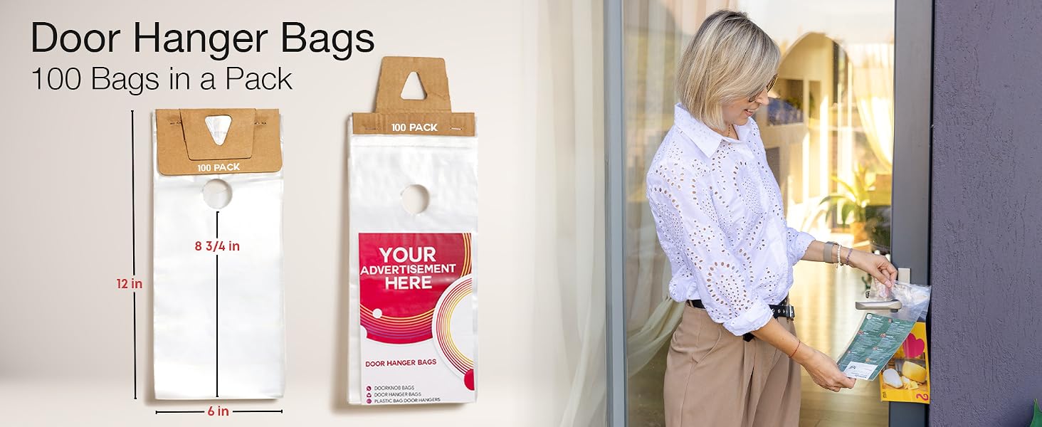 door hanger bags plastic clear real estate outdoor flyer holder for agents