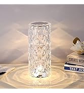 Transparent Crystal Lamp, Touch Control Decorative Table Light, 3-Ways Dimmable Crystal Table Lam...