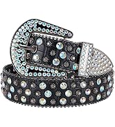 GARGOYLE BELLS Women Rhinestone Western Belt for Jeans Bling Studded Leather Cowgirl Cowboy Belts...