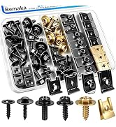 Bemaka 60Pcs U-Nut Clips and Body Bolts Screws Assortment Kit, 10 Sizes Auto Car U Clips Fender L...