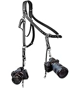4J LEDR Camera Strap for 1 or 2 DSLR,Dual Camera Harness for 1 or 2 Cameras,Shoulder Leather Came...