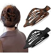Oeusnael 2 PCS Large Flat Hair Clips for Women, French Concord Lay Down Flat Claw Clips for Thick...