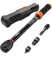 HORUSDY 3/8" 5PCS Torque Wrench Set(5–45 ft-lb/ 6.8–61 Nm) – Torque Wrench 3/8 Drive with 3" Exte...