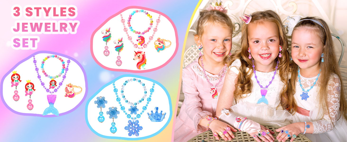 Fantasy Theme Toys for 3+ Year Old Girls Jewelry Set