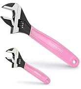WORKPRO 2 PCS Pink Adjustable Wrench Set, 6-Inch & 10-Inch Wide Jaw Wrenches