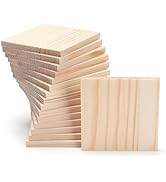 Wooden Blocks for Crafts,1/4? Thick 3? X 3? Wood Squares for Crafting, Blank Unfinished Wood Bloc...