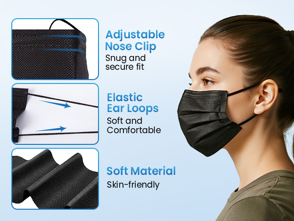 100 PCS Black Masks