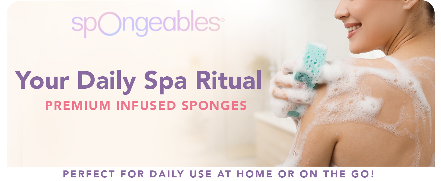 Spongeables - Your Daily Spa Ritual - Premium Infused Sponges - Perfect for daily use or on the go!