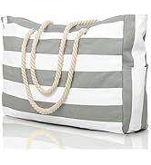 Beach Bags for Women, Large Waterproof Beach Tote Bag with Zipper Beach Bags Waterproof Sandproof...