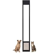 PetSafe Sliding Glass Pet Door, 1 Piece, Cats & Medium Dogs to 40 lb, Black | Adjustable Height 7...