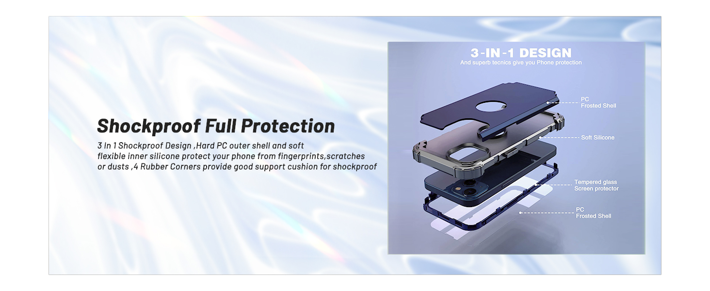 Shockproof Full Protection: 3 In 1 Shockproof Design