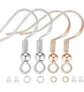 XIANNVIX 900Pcs Hypoallergenic Earring Hooks,Silver & Rose Gold Earring Making Kit, Earring Kit w...