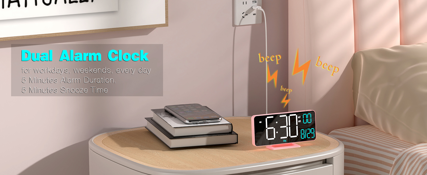 6.7in digital clock