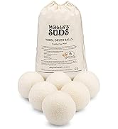 Molly's Suds Wool Dryer Balls | XL, Premium Organic Fabric Softener, Hypoallergenic, Hand-Felted,...