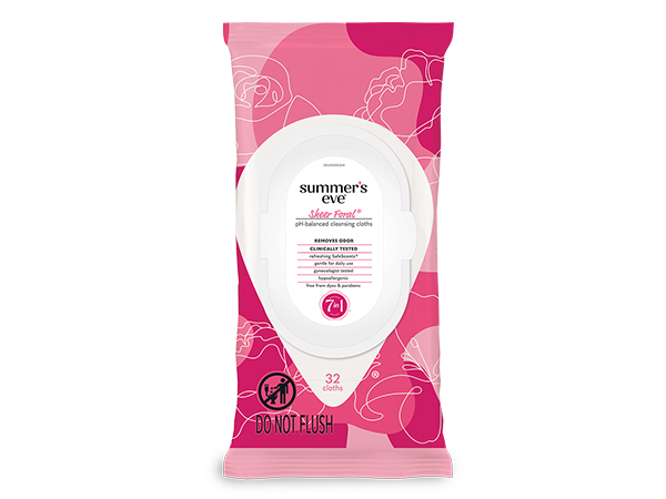 Summer's Eve Sheer Floral Refreshing Feminine Wipes