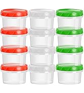 EONJOE 2oz small plastic containers with screw lids for salad dressing sauce condiment jello shot...