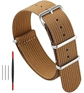 TACTICAL FROG Nylon Watch Band 18mm 20mm 22mm, One-Piece Waterproof Military Watch Straps Replace...