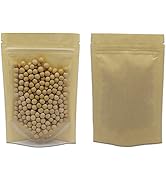 50 Pcs Clear Fornt Brown Kraft Paper for Zip Plastic Package Lock Bag Doypack Stand Up Pouch Zipp...