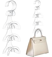 Cozcty Purse Hanger Closet, 2 Pack Clear Purse Organizer for Closet, Rotatable Heavy Duty Bag Hol...