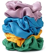 Satin Scrunchies for Women – 8PCS Dopamine Bright Silk Hair Ties – No Crease, Frizz-Free, Vibrant...