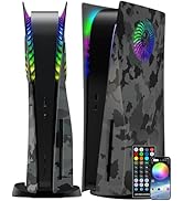 Joso Faceplate for PS5 Disc Edition, Anti-Scratch Dustproof Case Replacement with RGB Ring, Cover...