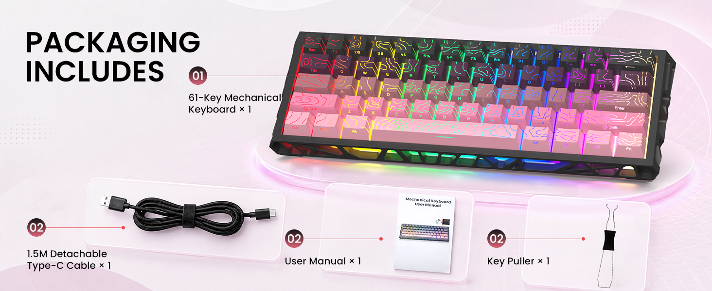 mechanical gaming keyboard wireless backlit keyboard hot swappable highground teclado gamer