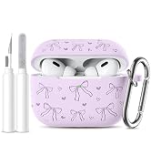 Lerobo Cute Engraved Case for AirPods Pro 2, Soft Silicone Protective Accessories with Cleaner Pe...