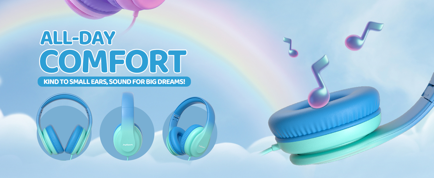 comfortable kids headphones with cord
