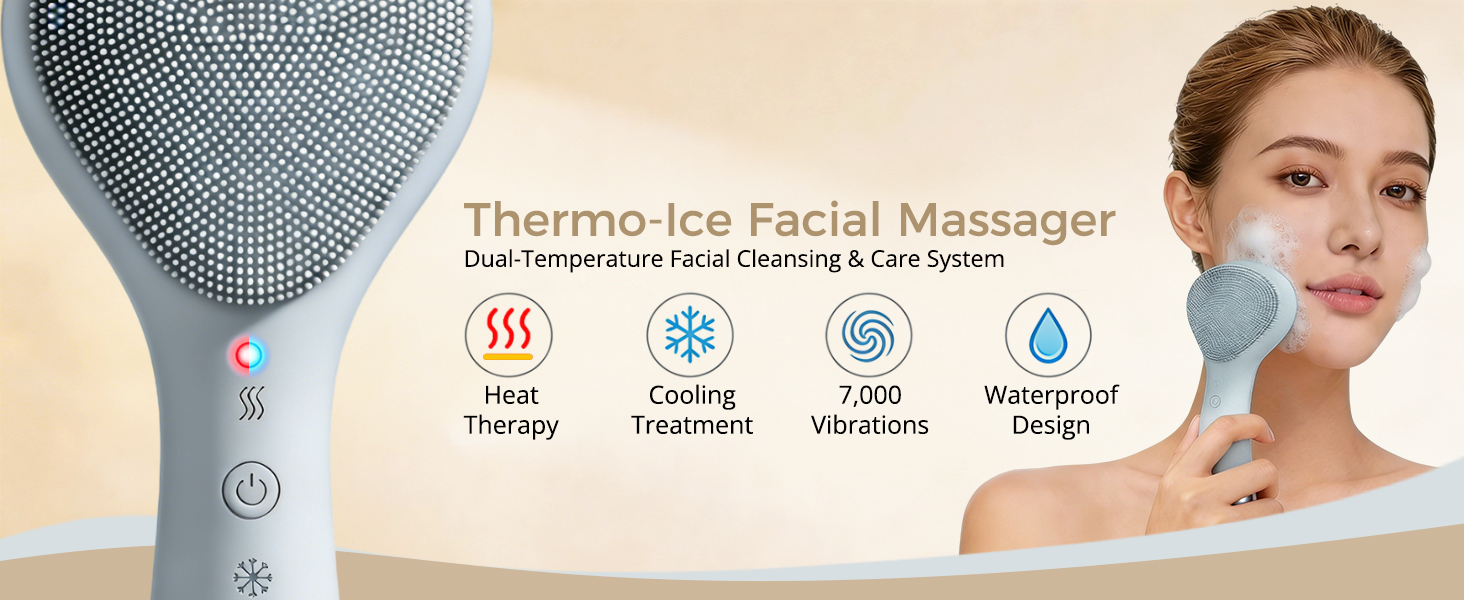 WillowGlow face scrubber with heating and cooling modules for pore care.