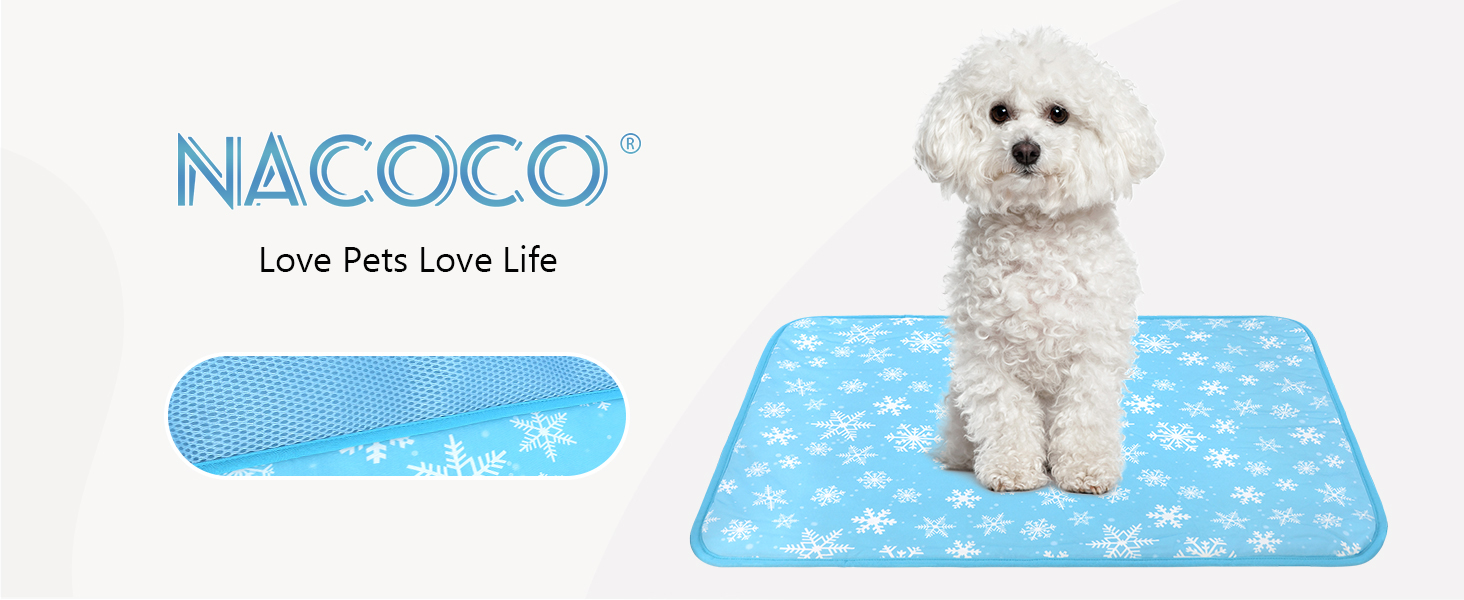 Blue Snowflake cat cooling mat
