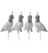 Genuine Fred Flock Party Pigeon Candles, Set of 4 Pigeon Party Candles, 2 Inch Tall, Bird Lover a...