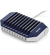 BESTEK Power Station with Quick Charge 3.0, 66W 10 Port USB Charging Station Multi Charger Organi...