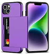 Nvollnoe for iPhone 14 Case with Card Holder Heavy Duty Protective Dual Layer Shockproof Hidden C...
