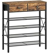 YATINEY 5 Tier Shoe Rack, Large Capacity Shoe Storage Organizer, Metal Shoe Shelf with Drawer and...
