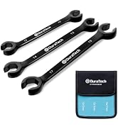 DURATECH Flare Nut Wrench Set, Brake Line Wrench Set, Metric | 10mm × 12mm, 13mm × 14mm, 15mm × 1...